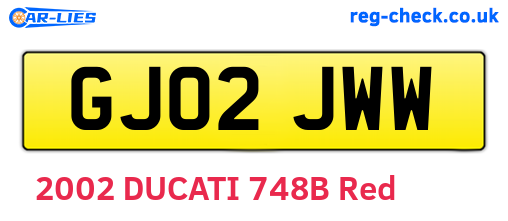 GJ02JWW are the vehicle registration plates.