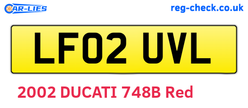 LF02UVL are the vehicle registration plates.