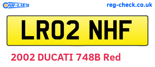 LR02NHF are the vehicle registration plates.