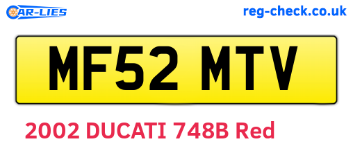 MF52MTV are the vehicle registration plates.