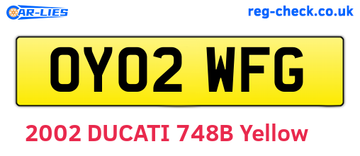 OY02WFG are the vehicle registration plates.