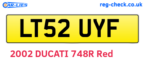 LT52UYF are the vehicle registration plates.