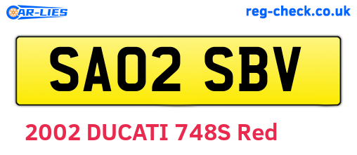 SA02SBV are the vehicle registration plates.
