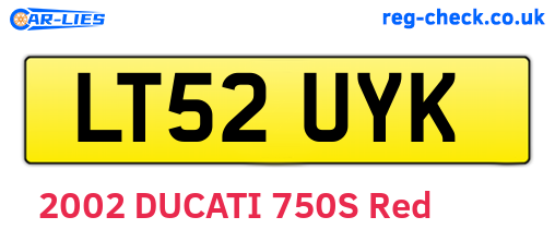 LT52UYK are the vehicle registration plates.