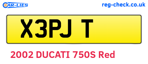 X3PJT are the vehicle registration plates.