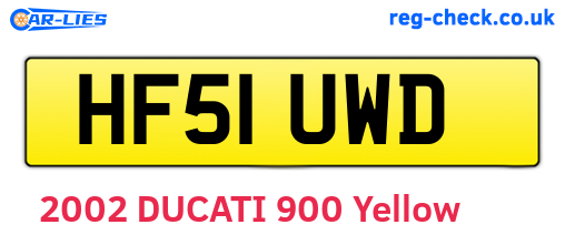HF51UWD are the vehicle registration plates.
