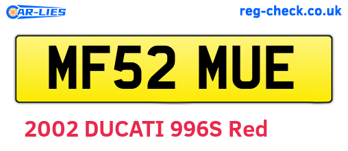 MF52MUE are the vehicle registration plates.