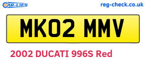 MK02MMV are the vehicle registration plates.