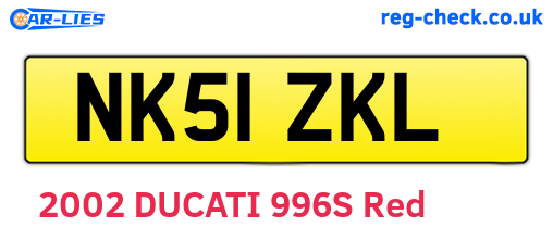 NK51ZKL are the vehicle registration plates.