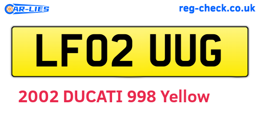 LF02UUG are the vehicle registration plates.