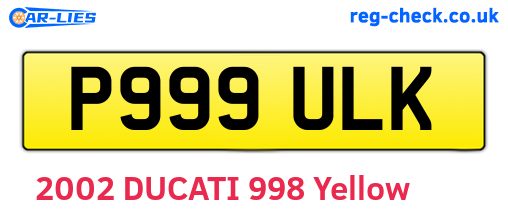 P999ULK are the vehicle registration plates.