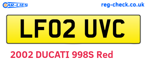 LF02UVC are the vehicle registration plates.