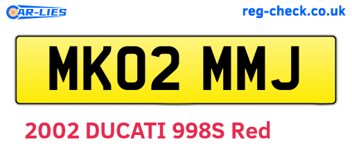 MK02MMJ are the vehicle registration plates.