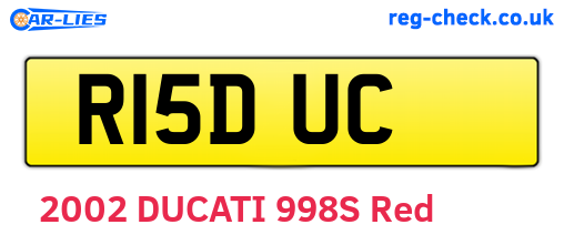R15DUC are the vehicle registration plates.
