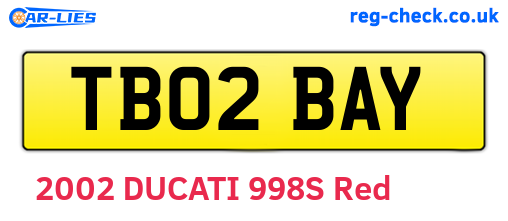 TB02BAY are the vehicle registration plates.