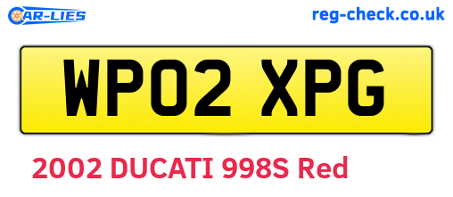 WP02XPG are the vehicle registration plates.