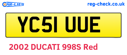 YC51UUE are the vehicle registration plates.