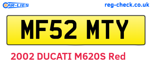 MF52MTY are the vehicle registration plates.
