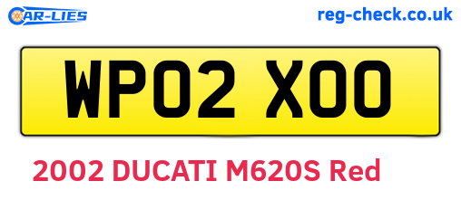 WP02XOO are the vehicle registration plates.