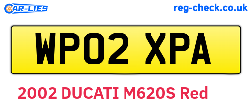 WP02XPA are the vehicle registration plates.