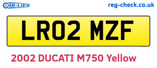 LR02MZF are the vehicle registration plates.