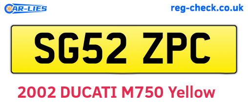 SG52ZPC are the vehicle registration plates.