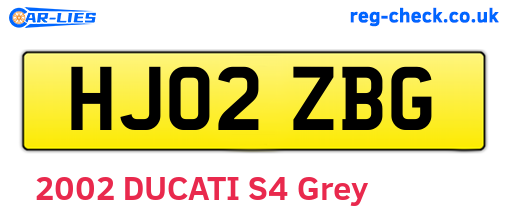 HJ02ZBG are the vehicle registration plates.