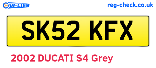SK52KFX are the vehicle registration plates.