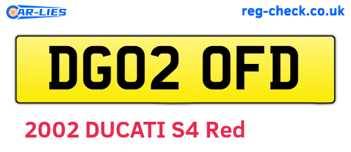 DG02OFD are the vehicle registration plates.