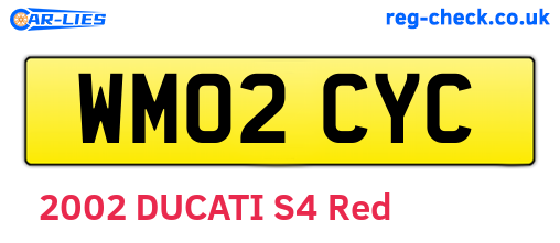 WM02CYC are the vehicle registration plates.