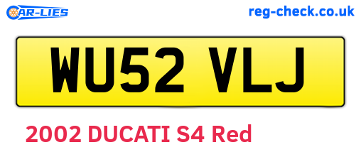 WU52VLJ are the vehicle registration plates.