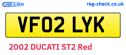 VF02LYK are the vehicle registration plates.