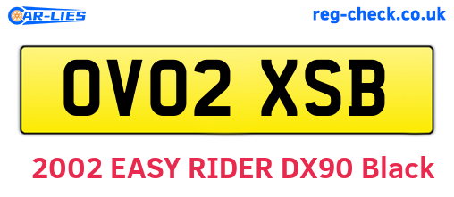 OV02XSB are the vehicle registration plates.
