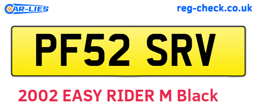 PF52SRV are the vehicle registration plates.