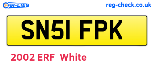 SN51FPK are the vehicle registration plates.