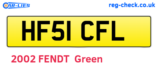 HF51CFL are the vehicle registration plates.
