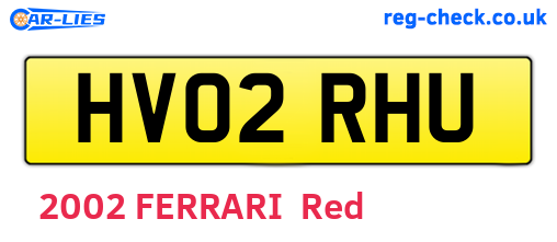 HV02RHU are the vehicle registration plates.