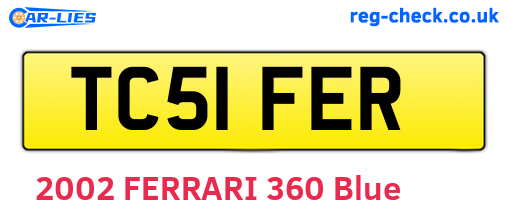 TC51FER are the vehicle registration plates.