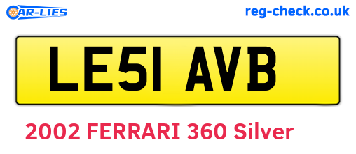 LE51AVB are the vehicle registration plates.