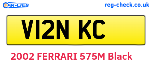 V12NKC are the vehicle registration plates.