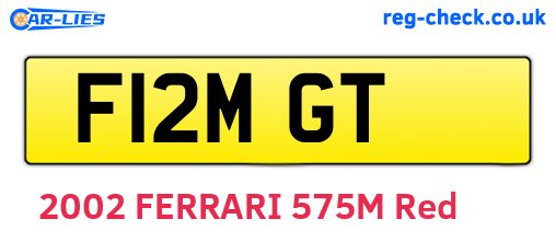 F12MGT are the vehicle registration plates.