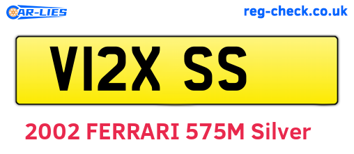 V12XSS are the vehicle registration plates.