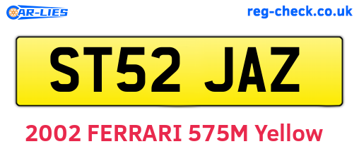 ST52JAZ are the vehicle registration plates.
