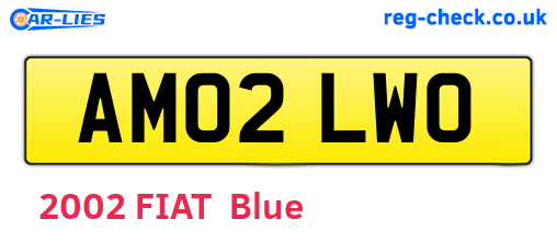 AM02LWO are the vehicle registration plates.