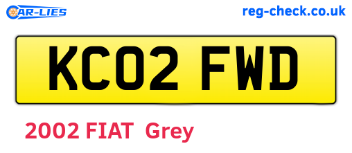 KC02FWD are the vehicle registration plates.