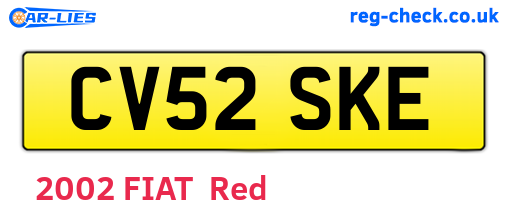 CV52SKE are the vehicle registration plates.