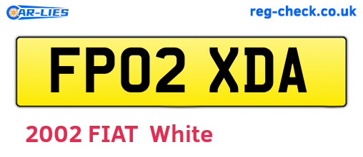 FP02XDA are the vehicle registration plates.
