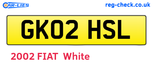 GK02HSL are the vehicle registration plates.