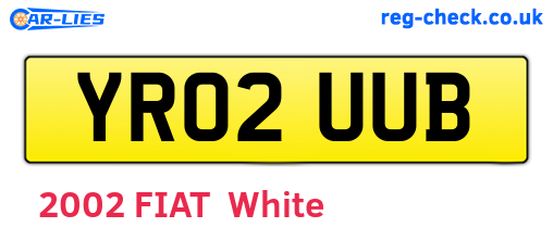 YR02UUB are the vehicle registration plates.