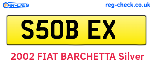 S50BEX are the vehicle registration plates.
